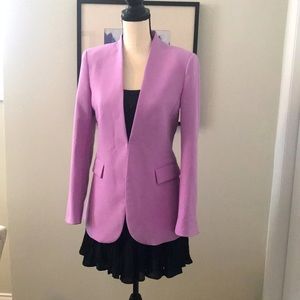 Lilac blazer with metal hook closure